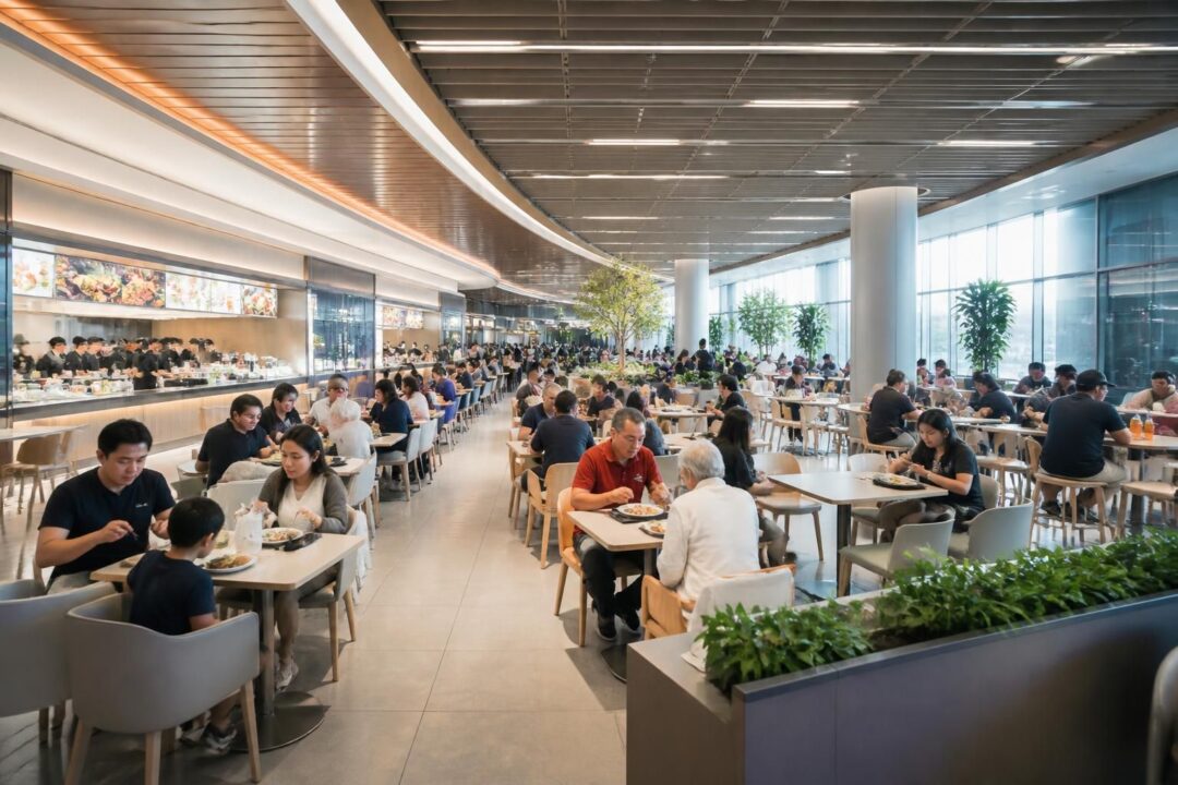 scopri il significato del food court, la sua evoluzione nel tempo e i diversi modelli di gestione nei centri commerciali moderni.