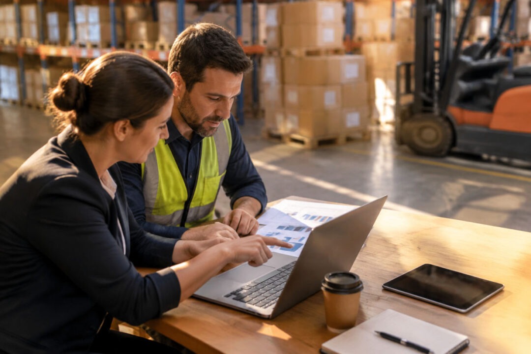 Manager di produttore e retailer analizzano dati condivisi per la collaborazione industria distribuzione